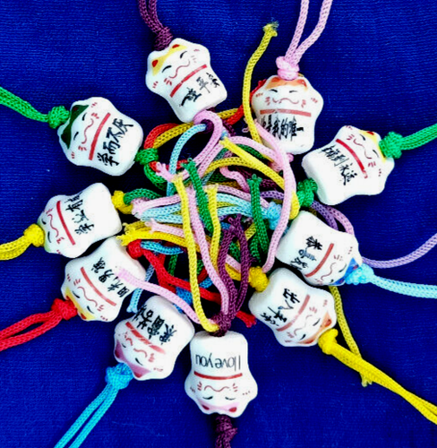 Minkaklecks 10x Mini Glückskatzen Keramik Glück Glücksbringer China - Bild 2 von 6