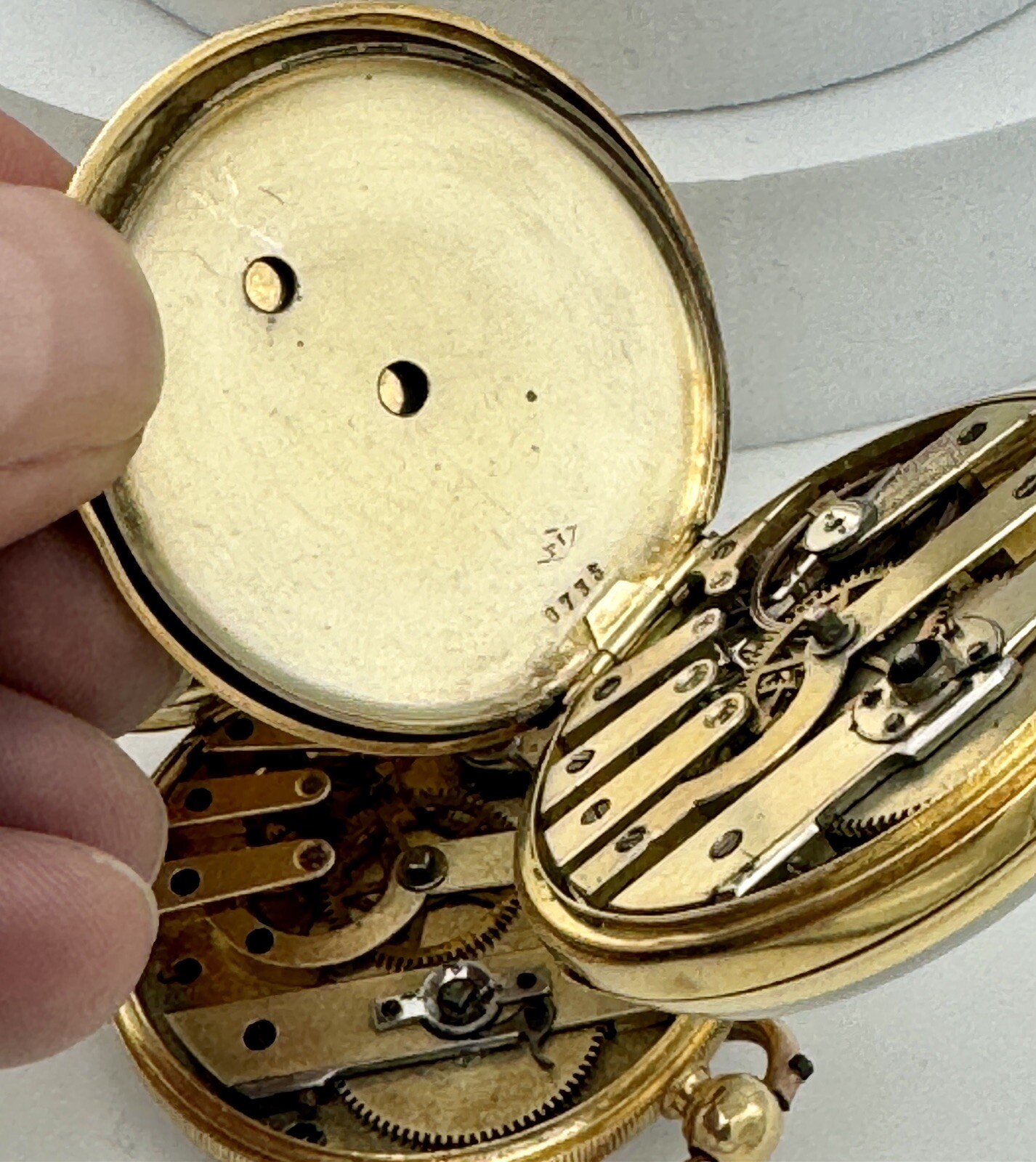 2 X Pocket Watch Escapement 13 Ancre Aiguelles 18K Incl. Kette&holzbox