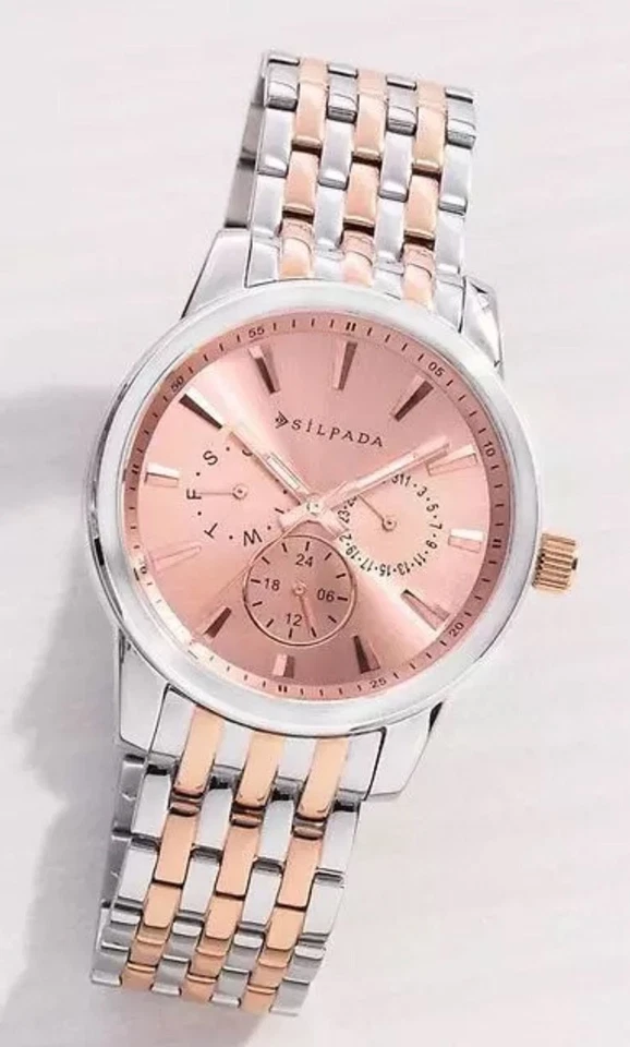 Reloj SILPADA At First Blush acero inoxidable 2 tonos T3369 ~ NUEVO ~ PRECIO DE VENTA SUGERIDO POR EL FABRICANTE $259 Foto 3 de 3