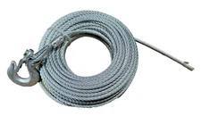 1/4" x 100' Winch Cable Rope with 1/4" Self-Locking Hook, Breaking Load 7,000lbs