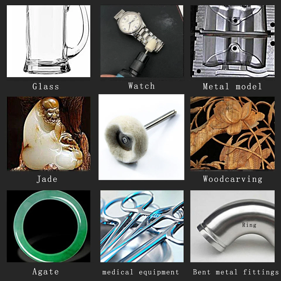 10PC Abrasive Buffing Wheel for Rotary Tool Wool Polishing with 1/8" 3.2mm Shank - Image 3 of 4