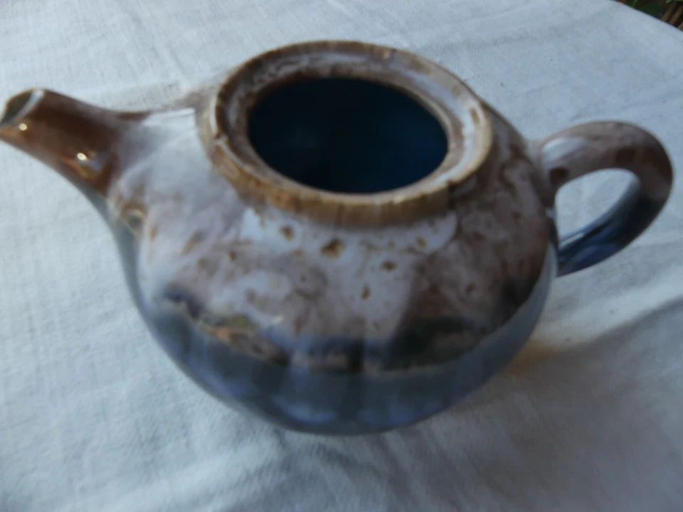 Arts de la table Thé Petite théière grès Décor flammé dégradé couleurs ascendant - Photo 4/4