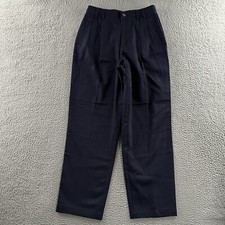 Liz Claiborne Womens Pants Blue 10P Carefree Twill Trouser Straight 100 Cotton