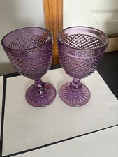 Goblets -Pressed Glass Purple Amethyst (SET OF 2)