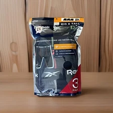 Reebok Boxer Briefs Mens 2XL Waist 46-48 3-Pack Superior Comfort 9" Inseam