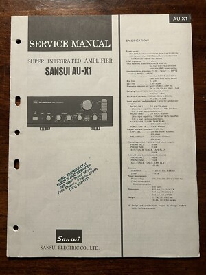 Sansui AU-X1 Super Integrated Amplifier Service Manual Vintage Original