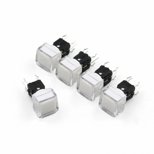 5Pcs TS5 Square 9.2 x 9.2mm With LED Momentary SPST Mini Push Button Tact Switch