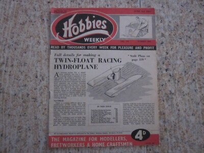 June 3rd 1953, HOBBIES, Twin-Float Racing Hydroplane, Gondola Fruit Bowl, Chimes