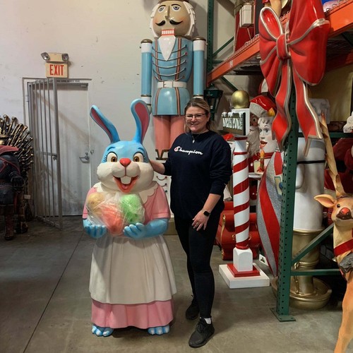 Funny Bunny Rabbit Mother Over Sized Resin Statue Easter Theme Decor ...