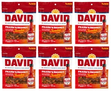 DAVID Frank's RedHot Salted & Roasted Jumbo Sunflower Seeds, 5.25-Ounce (6 Bags)