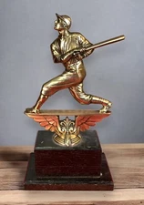 Antique Circa 1940's Weidlich Brothers Brand Figural Baseball Batter Trophy Old
