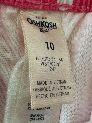 OSH Kosh girls skort 10 Pink White Stripe Dot Sash Bow Built In Shorts #3274 - Picture 4 of 9