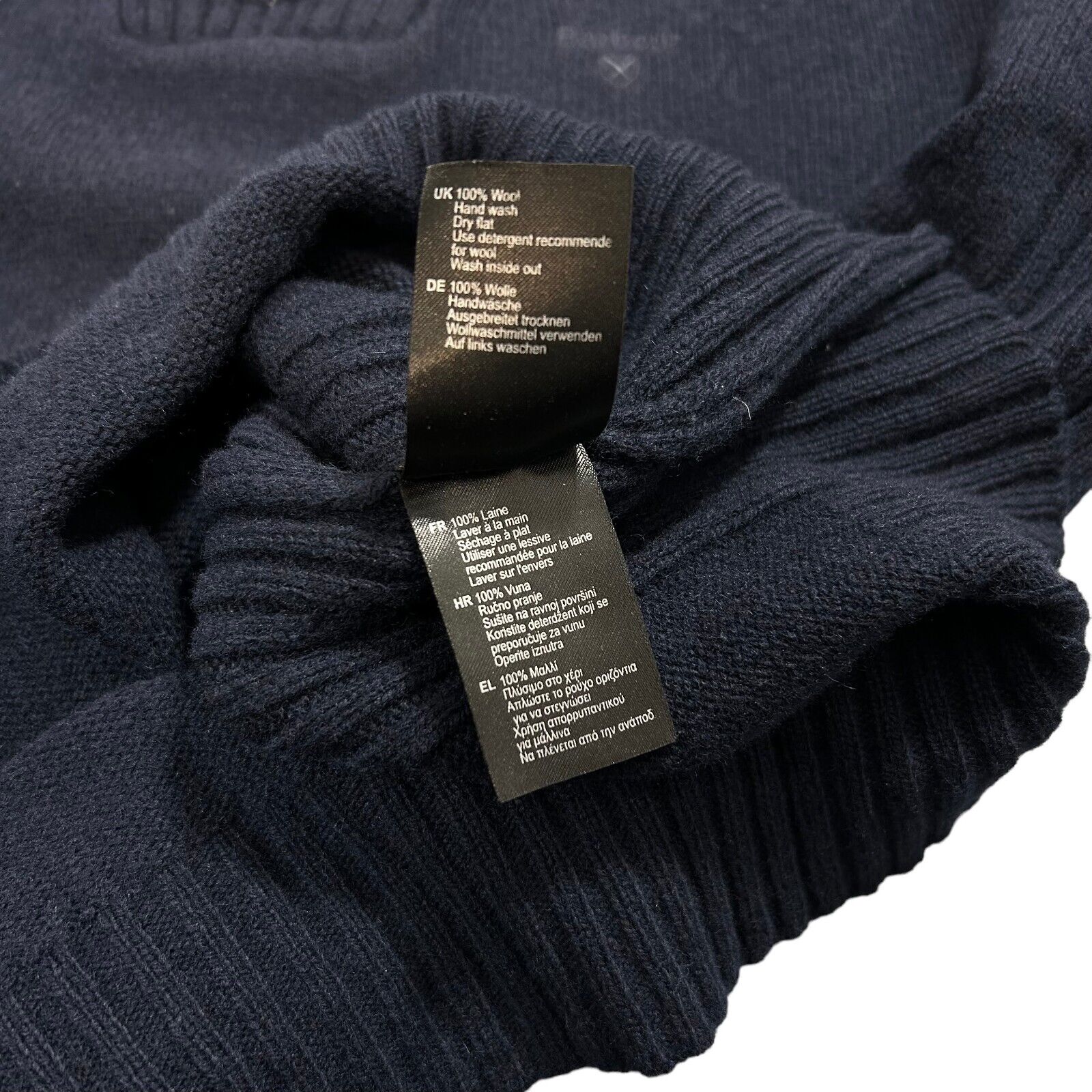 Barbour Men's Pure Wool Navy Blue Half Zip Knit S… - image 6
