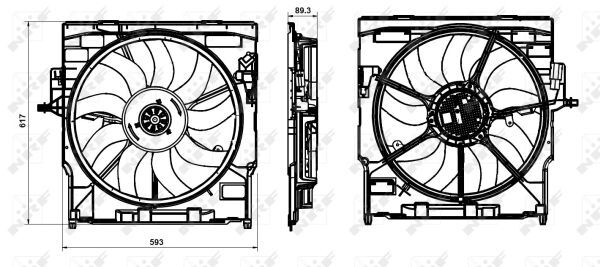 NRF 47845 Engine Cooling Fan 12V Voltage Service Replacement Fits 