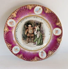 Austrian Imperial China German Porcelain Falstaff Plate Mint 10 3/4" Antique