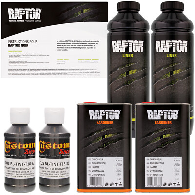 U-POL Raptor Tintable Charcoal Metallic Spray-On Truck Bed Liner, 2 Liters