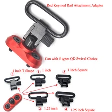 Red_6 QD Sling Swivel Mount Stud Attachment Adapter Set for Key mod Rail System
