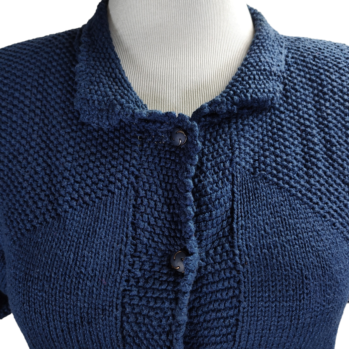 Vintage Allen Solly Collared Cardigan Sweater Size S Blue Vintage Allen Solly Collared Cardigan Sweater Size S Blue