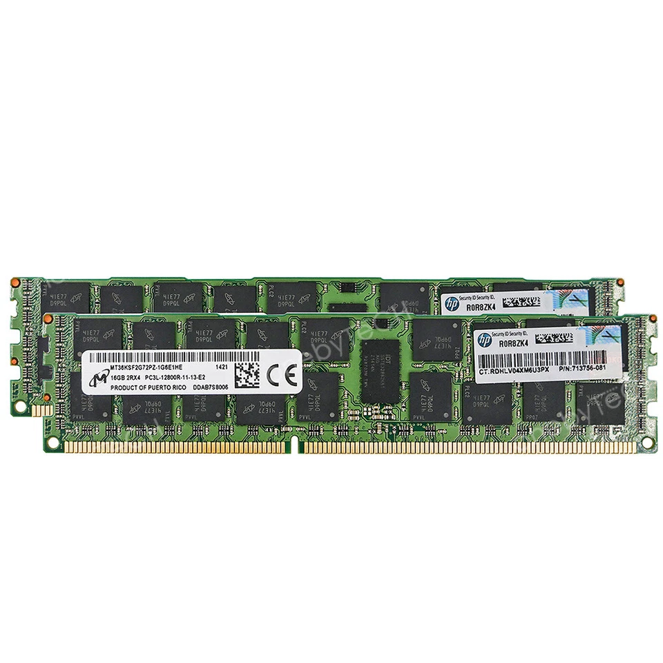 32GB 2x16GB PC3L-12800R DDR3 1600MHz ECC RDIMM Memory Fr HP ProLiant DL380p Gen8 - Image 2 of 4