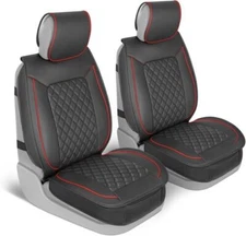 MotorBox Prestige Faux Leather Seat Covers for Cars - (2) Front Semi-Custom F...