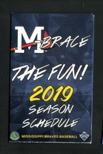 Mississippi Braves--2019 Pocket Schedule--Trustmark