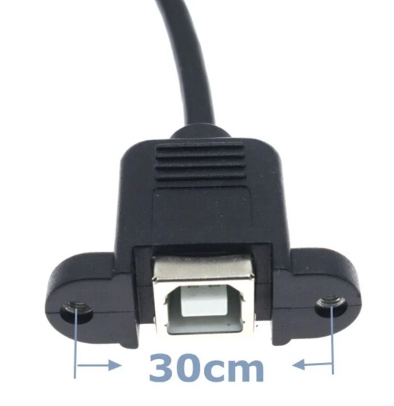 USB C Male to USB 2.0 B Type Female Panel Mount Printer Extension Cable 20cm NEW - Image 2 of 4