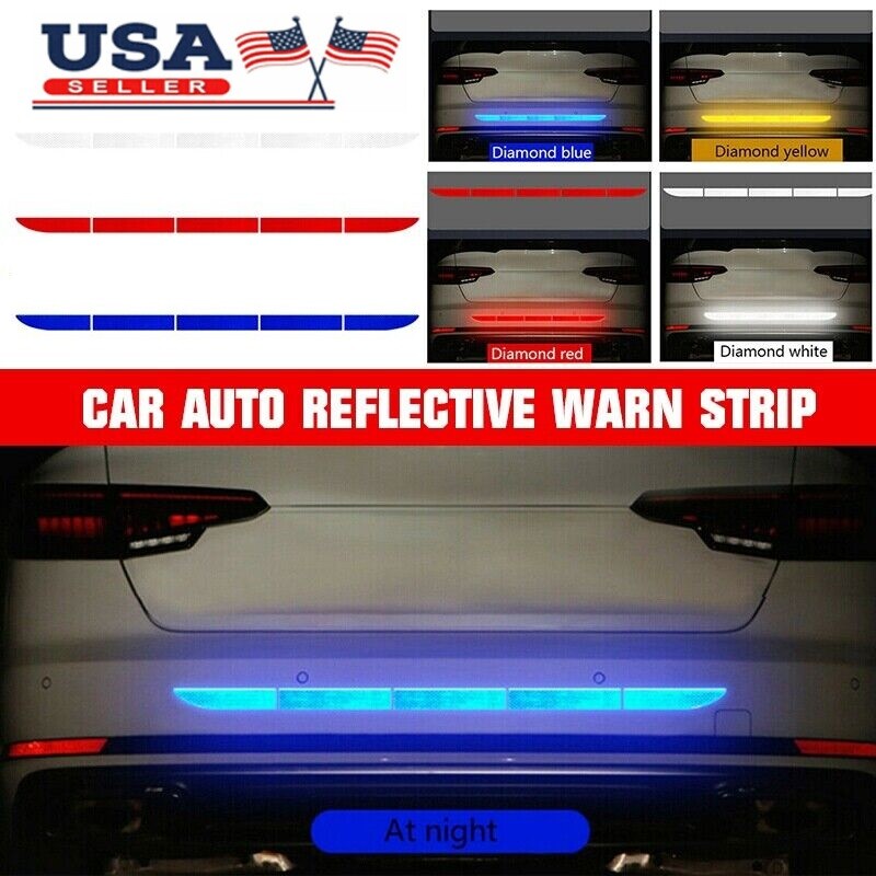 2x Car Auto Reflective Sticker Warning Strip Tape Bumper Truck - Foto 12
