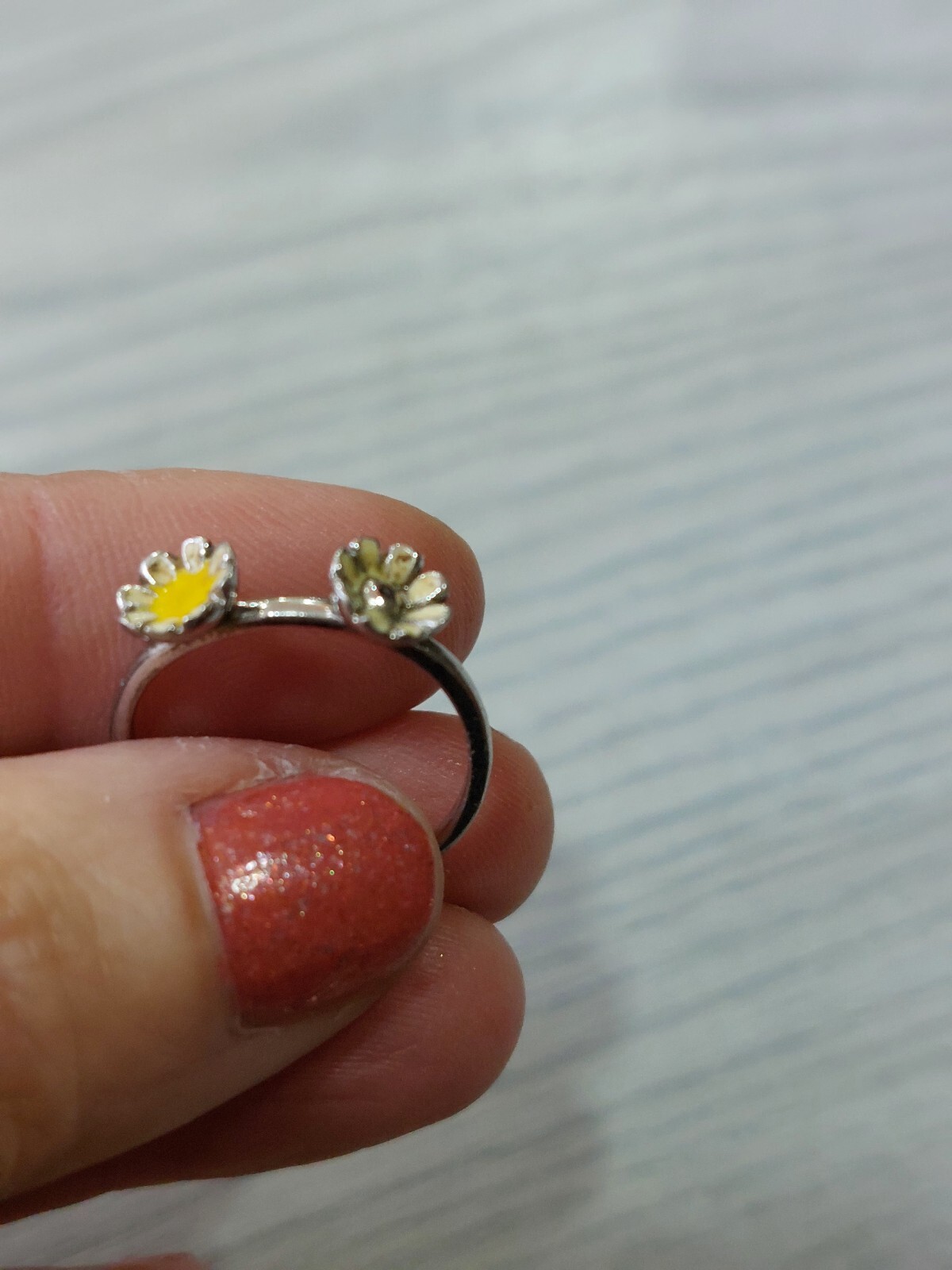 Stack Ring Co Cute Two Daisy Ring, Sweet, Size M1… - image 3