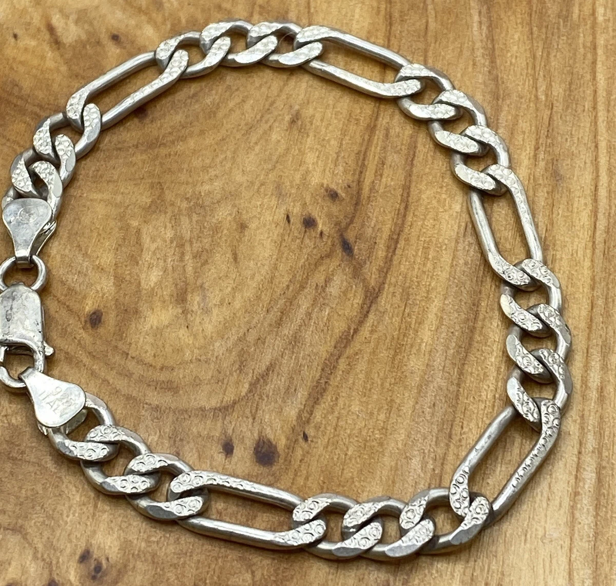 VINTAGE ITALY STERLING SILVER CHAIN LINK BRACELET