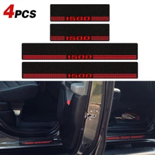JJMY 4X For GMC Yukon 1500 PICKUP Red Carbon Fiber Door Sill Cover Protector