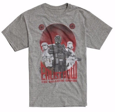 Star Wars Rogue One Enlist Now Tri-Blend Grey T-Shirt Medium New with Tags