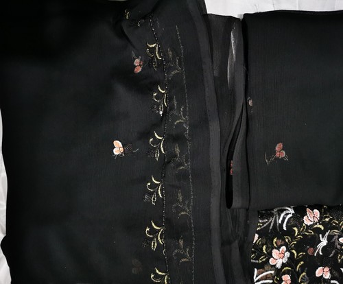 Nuevo traje de 4 piezas suave arruga georgette (sin coser) bufanda inferior superior con entrada - Imagen 4 de 10