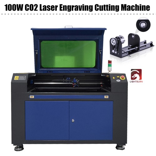 Autofocus 100W 900X600MM CO2 Laser Cutter Engraver With Rotary Axis | eBay