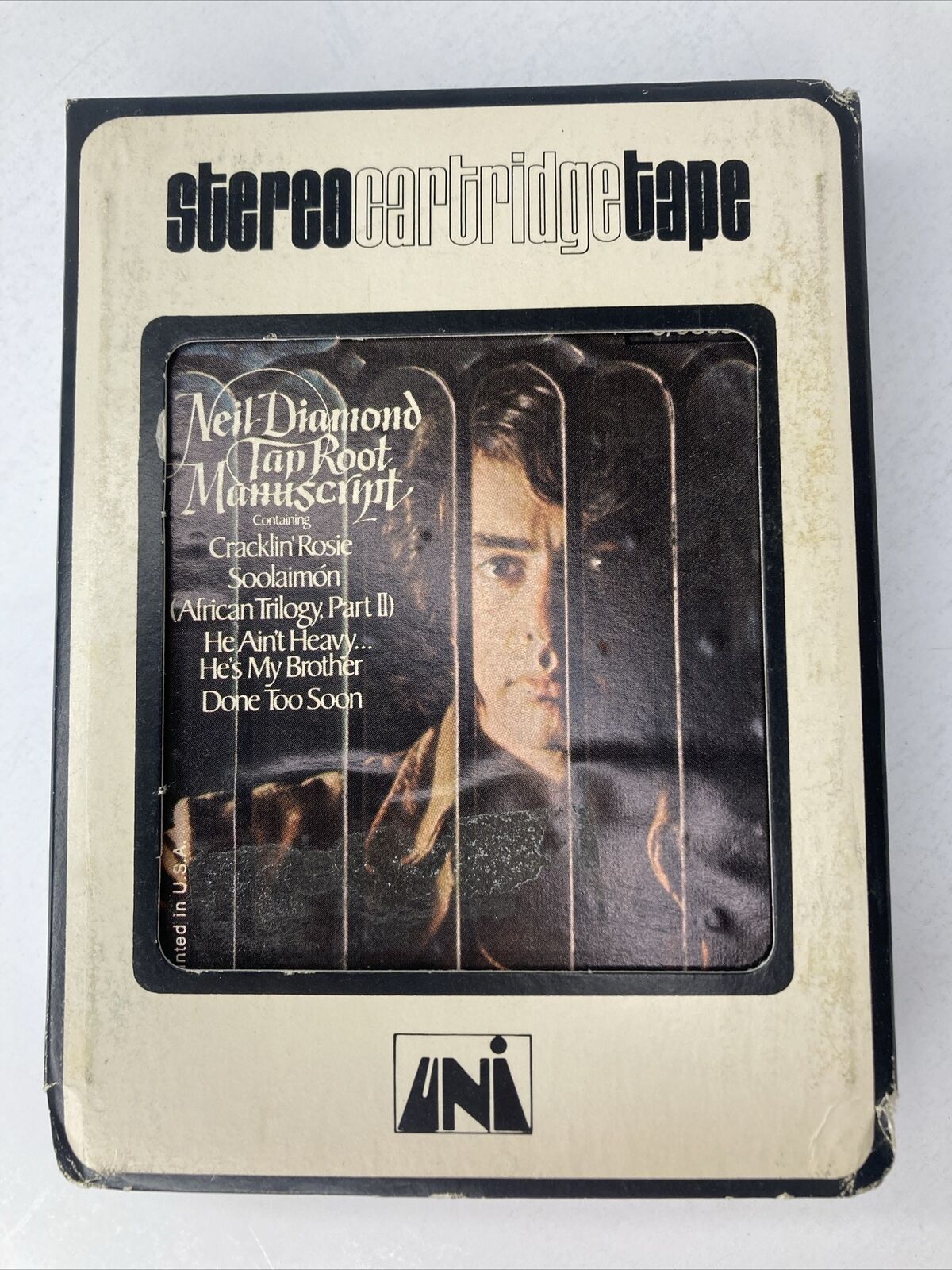 8 Track Tape Neil Diamond Tap Root Manuscript Vintage “Done Too Soon” + Working￼