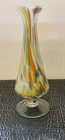BEAUTIFUL MURANO VASE HAND BLOWN ART GLASS AN ARRAY OF WHITE YELLOW BLUE GREEN