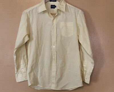 Arrow Boy's Size 14 Dress Shirt Button Up Collared Yellow Long Sleeve