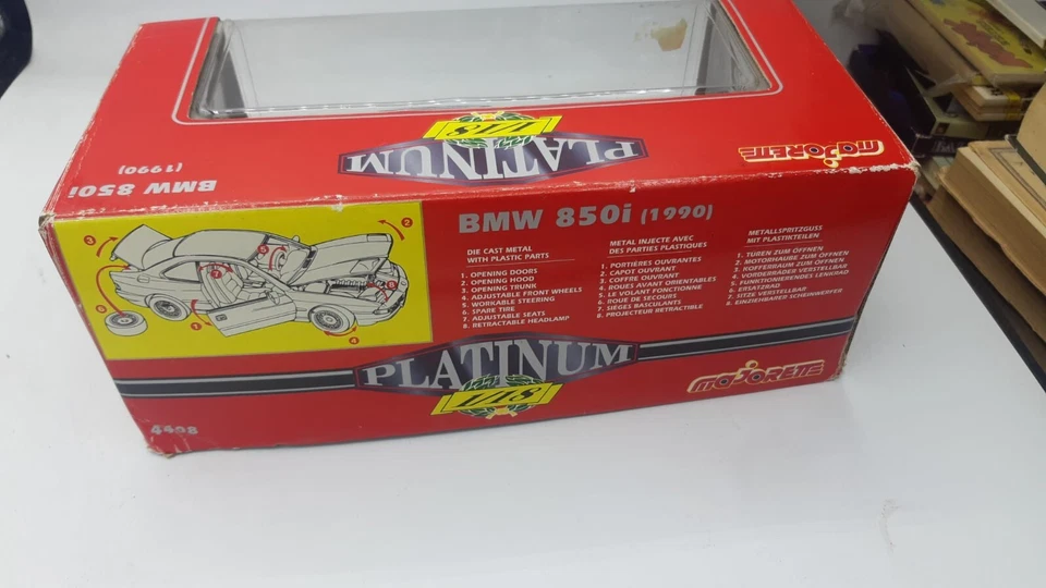 Majorette 1 18 Platinum Bmw 850i 1990 Grigia Metal BOX Gd16 - Immagine 2 di 3