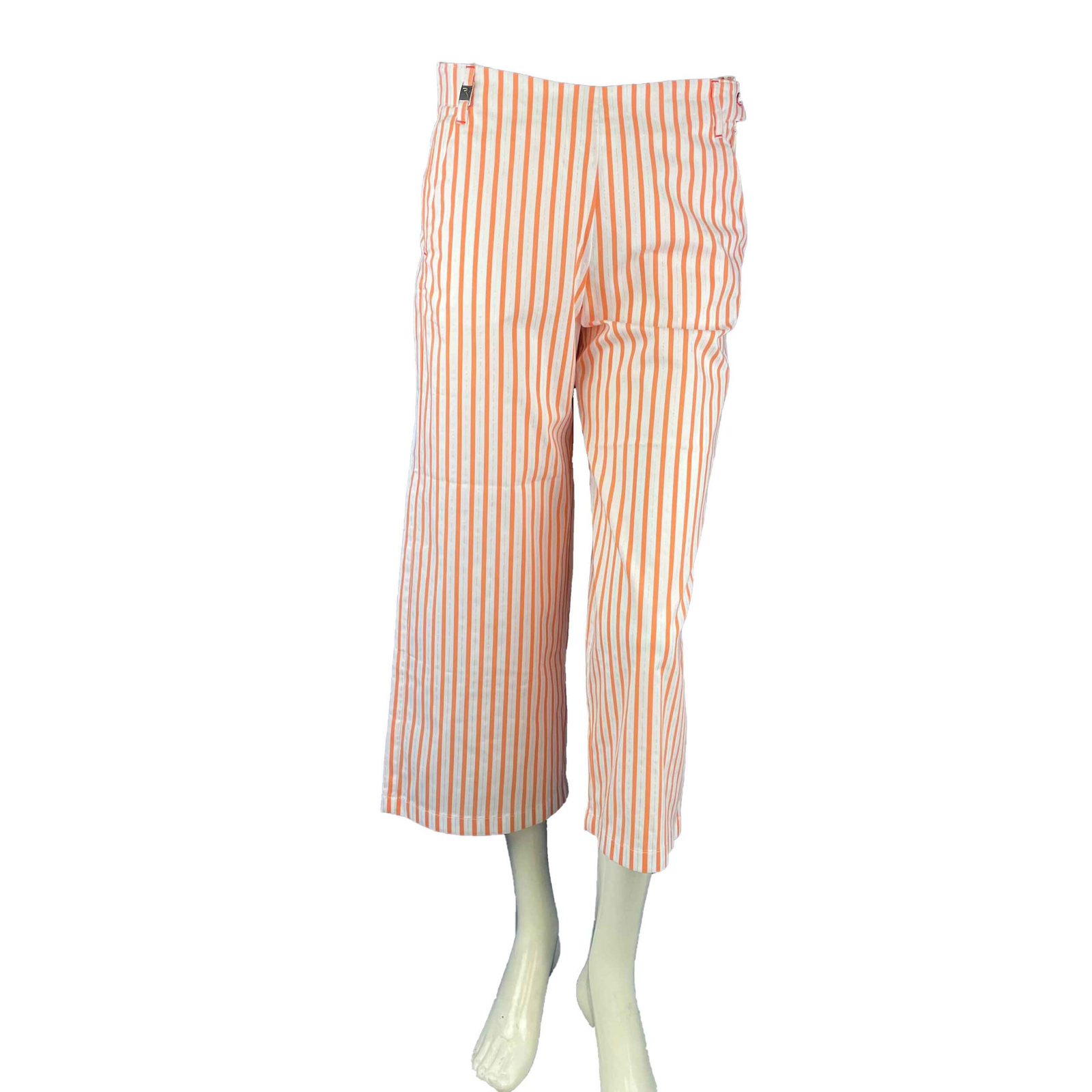 Chervo Mujer Pantalones Pirata Culote Skiros Sol Bloquear Orange Blanco de Rayas