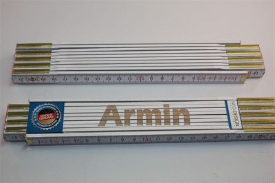 Zollstock mit Namen     ARMIN   Lasergravur 2 Meter Handwerkerqualität