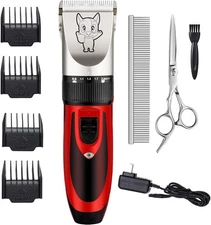 Dog Pet Cat Grooming Kit Clippers Trimmers Quiet Electric Rechargeable Cordless