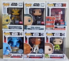 6x STAR WARS MAX REBO LEIA B2EMO ACCKBAR ID EDICIÓN ESPECIAL EXCLUSIVO FUNKO POP