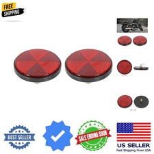 Pair M6x1.0 Red Plastic Universal Screw Mount Reflective Warning Reflector fo...