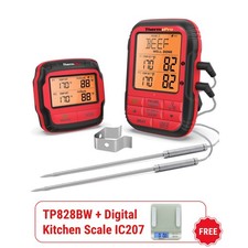 TempPro TP828BW 1000FT Wireless Meat Thermometer Dual Probe for BBQ Grill Oven