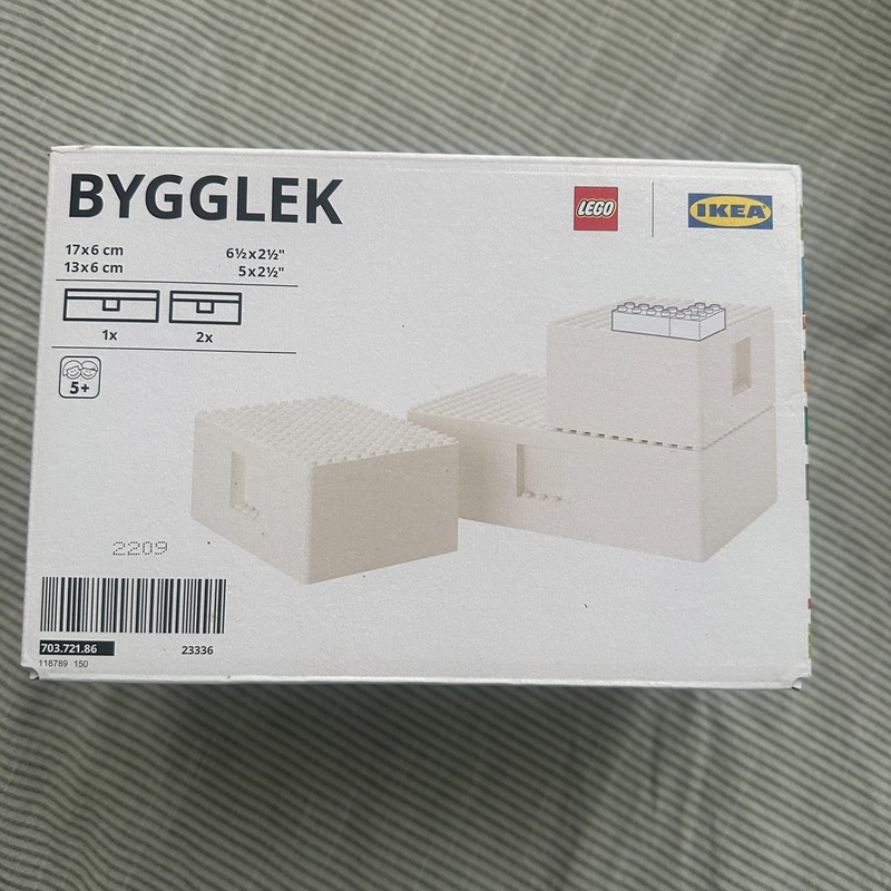 IKEA BYGGLEK LEGO Boxes Set of 3 With Lid 703.721.86, new & sealed