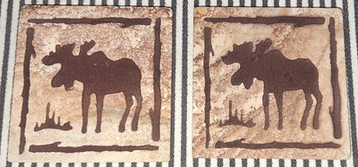 NwoT THIRSTYSTONE MOOSE SANDSTONE 4'' COASTER TRIVET MTN CABIN STYLE - 2 AVAIL