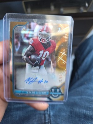 Kearis Jackson 2022 BOWMAN UNIVERSITY RC GOLD LAVA REFRACTOR AUTO /50  SSP