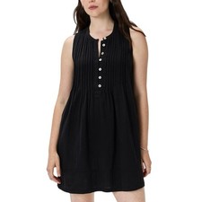 New Quince Women’s Organic Cotton Gauze Sleeveless Swing Dress Black Small 3910M