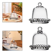 Présentoir à gâteaux en verre transparent avec cloche en verre, robuste et