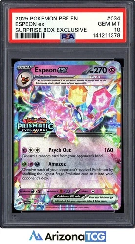 Pokemon 2025 Espeon ex 034/131 Surprise Box Prismatic Evolutions GEM MINT PSA 10