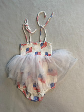 Angel Dear Patriotic Flag Muslin Tutu Bubble Romper 12-18M 4th of July